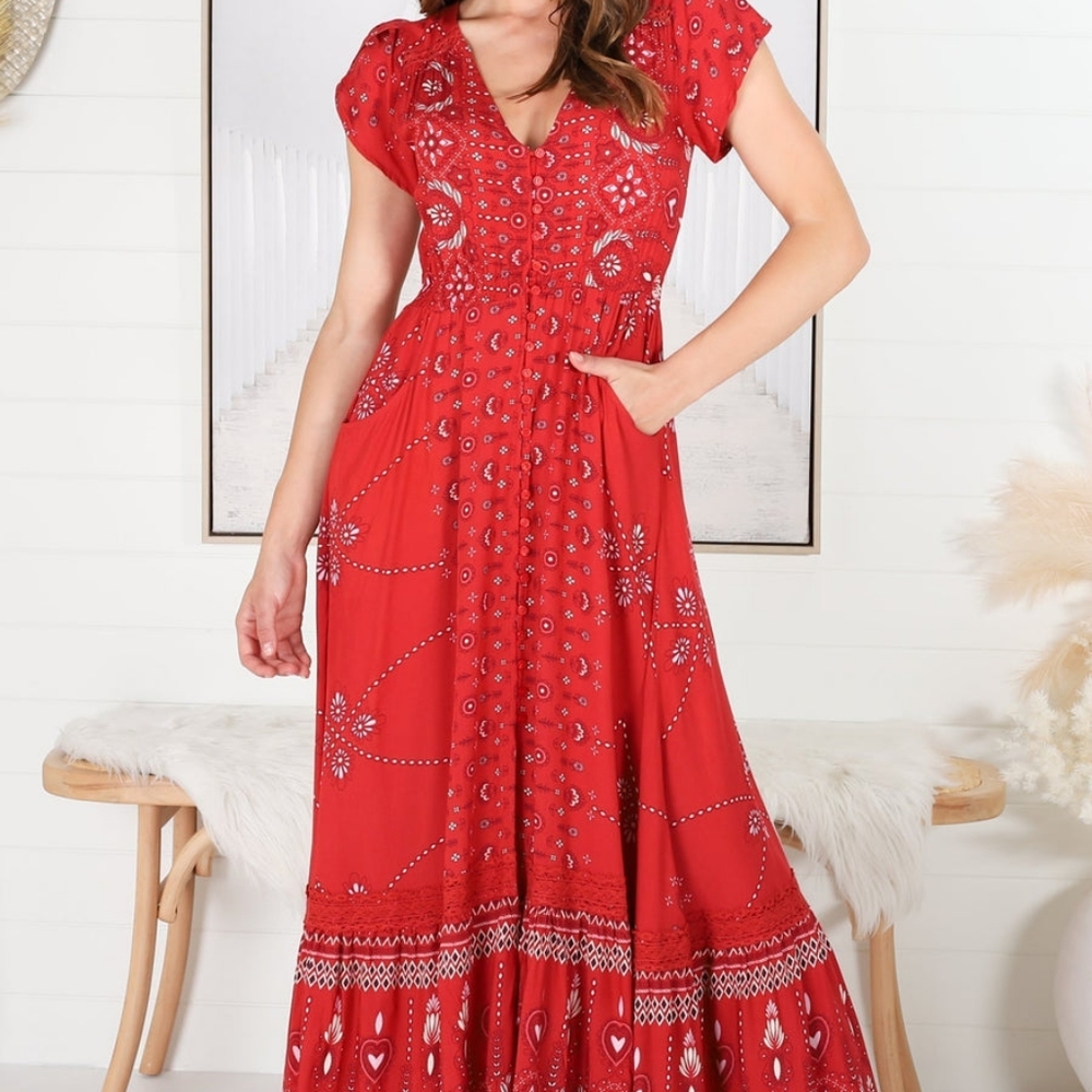 Red Print Maxi By Jaase. - image 2